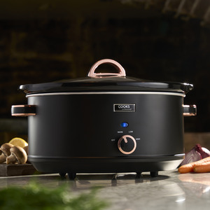 Cooks Professional 6.5L Slow Cooker - Black and Rose Gold - Black