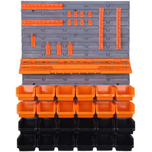 DIY Tool Storage Set with Wall Plates - Black / 45 Piece Set by Groundlevel
