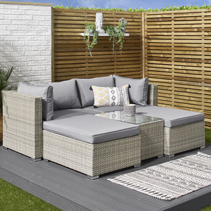 Avalon 5 Piece Rattan Sofa Set - Natural by Outdoor Essentials