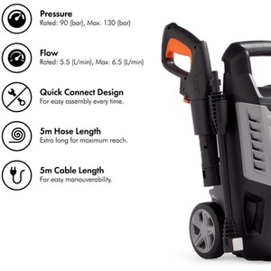 VonHaus 1600W Pressure Washer - Black by Vonhaus