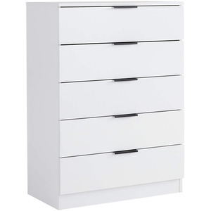 Home Source Phoenix 5 Drawer Bedroom Storage Chest - White by Home Source