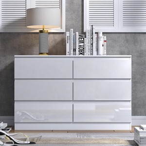 Gloss White Chest Of Drawers - White / 6 by FWStyle
