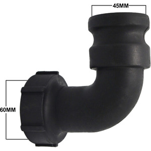 Camlock Adapter (2 inch) x BSP Female (2 Inch) 90-degree elbow - Black by DNA PACKAGING LTD