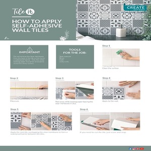 Vivid Stars Self Adhesive Wall Tiles - Black & White by d-c-fix