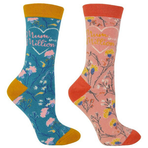 2 Pack Ladies Bamboo Socks for Mum in Gift Box - Black by Miss Sparrow