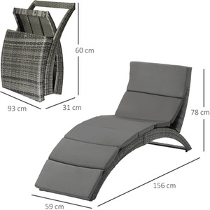 Outsunny Sun Lounger Rattan Hommock by Outsunny