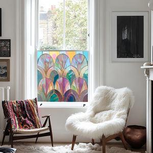 Idro Art Deco Stained Glass Privacy Window Film by Creative Printing Solutions
