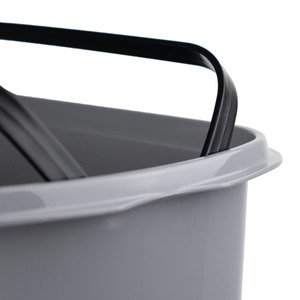 Slim Plastic Lidded Pedal Waste Bin - Grey by JVL