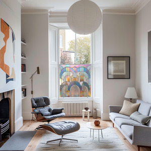 Uzzano Art Deco Stained Glass Privacy Window Film by Creative Printing Solutions