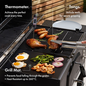 25 Piece with Metal Storage Case BBQ Tools Set - Silver by VonHaus