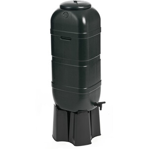 100L Slimline Water Butt And Stand - Black by Strata