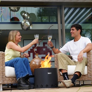 El Fuego Matte Black Fire Pit - Black by Eco Fuego
