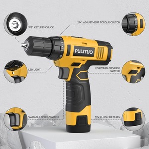 12V Cordless Drill Rechargeable Electric Driver Kit - Yellow