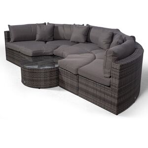 Monaco Luxury Large Rattan Garden Sofa Set - Grey by Giardino