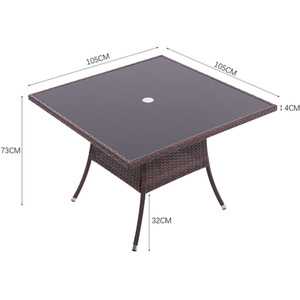 Rattan Dressing Garden Coffee Table - Brown / 23.1kg by Livingandhome