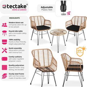 Molfetta Rattan Furniture Set - nature by tectake