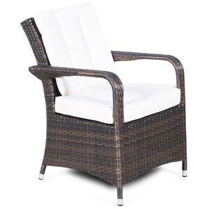 Arizona Fire Pit Round Rattan Patio Dining Set - Brown / 6 by Giardino