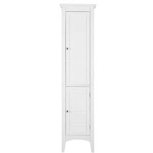 Teamson Home Wooden Bathroom Cabinet Tall Free Standing White ELG-588 - White by Teamson Home