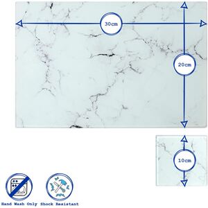 12 Piece Rectangle Glass Placemats with Square Coasters Set - White by Harbour Housewares