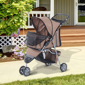 Pawhut Pet Travel Stroller - Brown by Pawhut