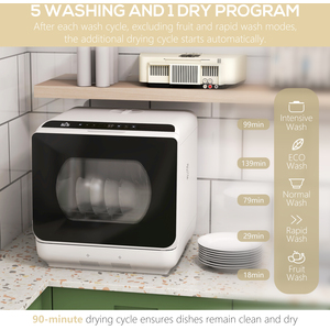 HOMCOM Table Top Dishwasher with 4 Settings by HOMCOM