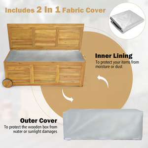 180L Patio Storage Deck Box - Brown by GAINOOM