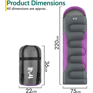 Alpine 250 GSM Sleeping Bag - Purple by Trail