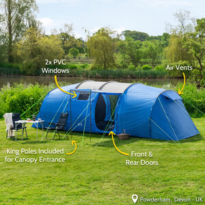 Easdon 6 Man Tunnel Tent - Blue by Trail