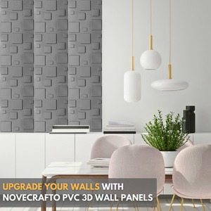 3D Wall Panels (50x50 cm) PVC Cladding Panel 3D Blocks Design by NOVECRAFTO