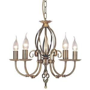 Artisan 5 Light Chandelier Aged Brass Finish, E14 - Aged Brass