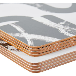 Pack of 8 Inkwell Placemats and Coaster Set - Black & White