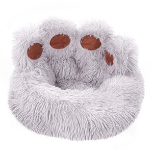 Cozy Bear Paw-Shaped Plush Dog Bed Cat Bed by Livingandhome