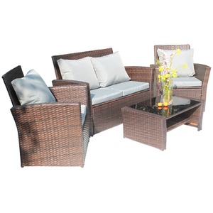 Rattan Garden Furniture Outdoor Set - Brown by BIRCHTREE