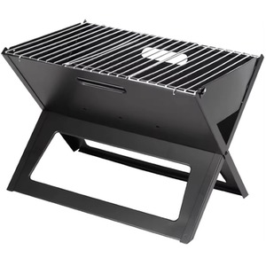 Foldable Charcoal Barbecue Grill Portable Outdoor BBQ - black by AMOS