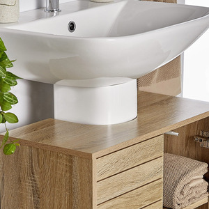 Freestanding Under Sink Bathroom Cabinet with 2 Internal Shelves - Natural by VonHaus