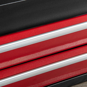 DURHAND Drawer Tool Chest Lockable Tool Box Ball Bearing Runners - Black, Red / 22cm by DURHAND