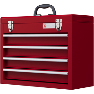 DURHAND Tool Chest Lockable Tool Box with Handle Latch - Red / 39.5cm / 22cm by DURHAND