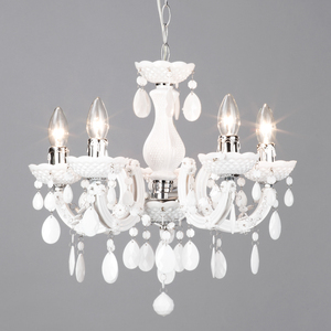 Marie Therese 5 Light Chandelier with LEDs - White by Litecraft