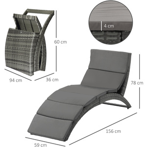 Outsunny Sun Lounger Rattan Hommock by Outsunny