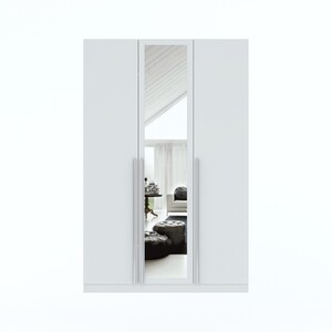 Echo 3 Door Mirrored Wardrobe - White