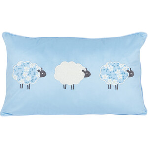 Sheep Applique Cushion - Blue by Divante