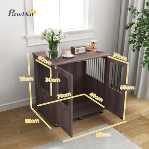 PawHut side Table with Bulit in Dog Crate - Purple / 75cm / 85cm by PawHut