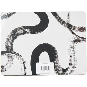 Pack of 8 Inkwell Placemats and Coaster Set - Black & White