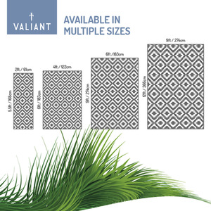 Outdoor Rug for Garden, Decking and Patio - Waterproof - Grey Geometric by Valiant