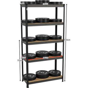 5 Tier Heavy Duty Adjustable Steel Garage Shelving Unit - 875kg Weight Capacity - Black / 30cm by Vida Designs