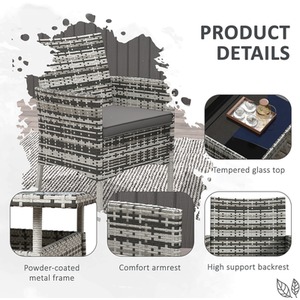 Outsunny 5-Piece Rattan Garden Furniture Set by Outsunny