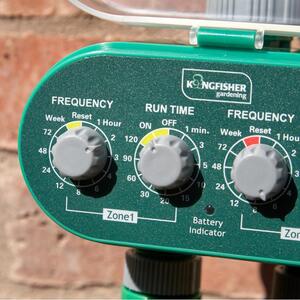 Deluxe Twin Outlet Electric Automatic Garden Watering Timer Clock - Green by Samuel Alexander