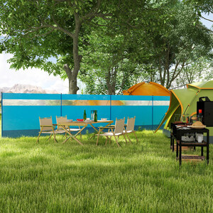 Outsunny Camping Windbreaks w Clear Windows and Carry Bag - Blue by Outsunny