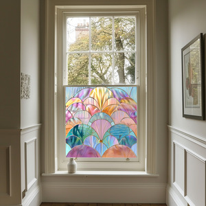 Osiglia Art Deco Stained Glass Privacy Window Film by Creative Printing