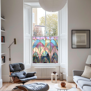 Ales Art Deco Stained Glass Privacy Window Film by Creative Printing Solutions